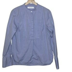Everlane Mandarin Collar Button Up Shirt Light Blue Long‎ Sleeve Women Size 8